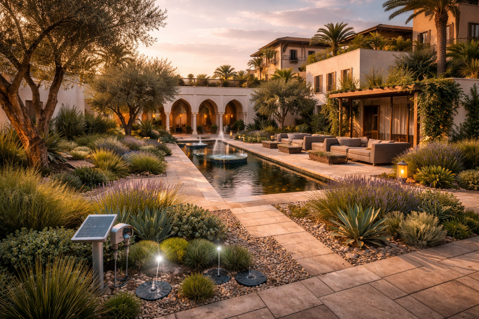 modèle paysager jardin marocain