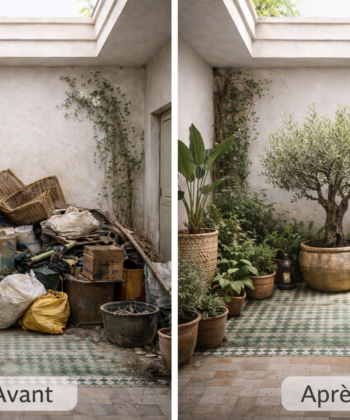 La cour intérieure dans la maison marocaine